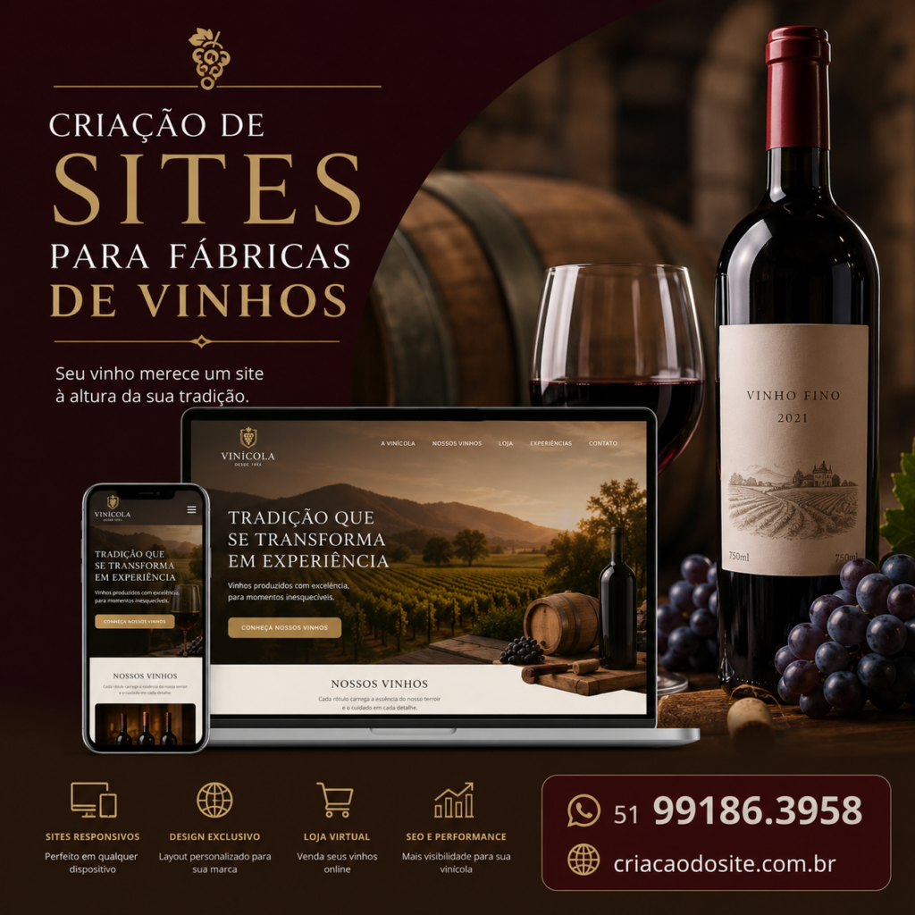 Criação de Site para Fábrica de Vinhos: Como Aumentar as Vendas e Fortalecer sua Marca